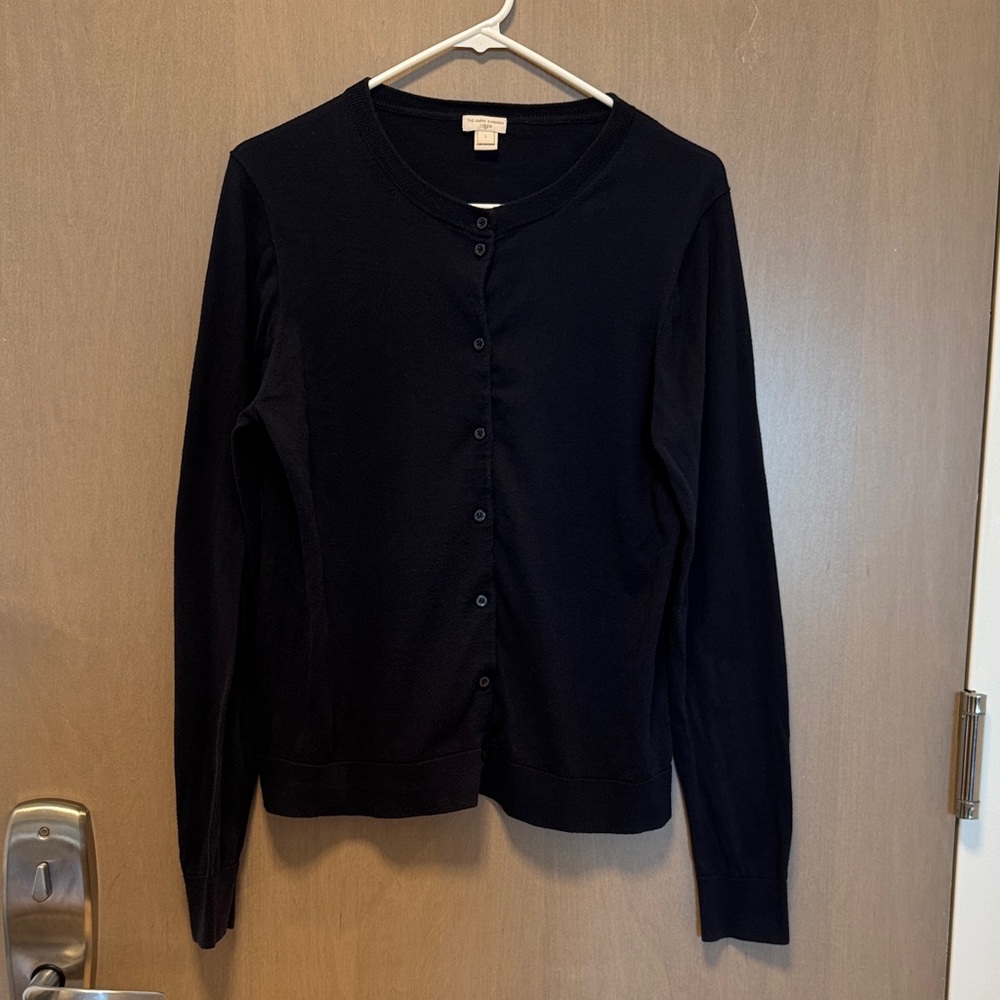 Jcrew L Navy Button-Up The Caryn Cardigan